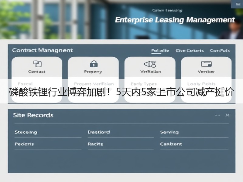 磷酸铁锂行业博弈加剧！5天内5家上市公司减产挺价