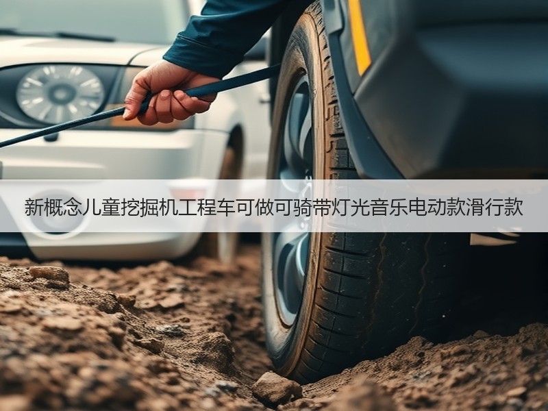 新概念儿童挖掘机工程车可做可骑带灯光音乐电动款滑行款