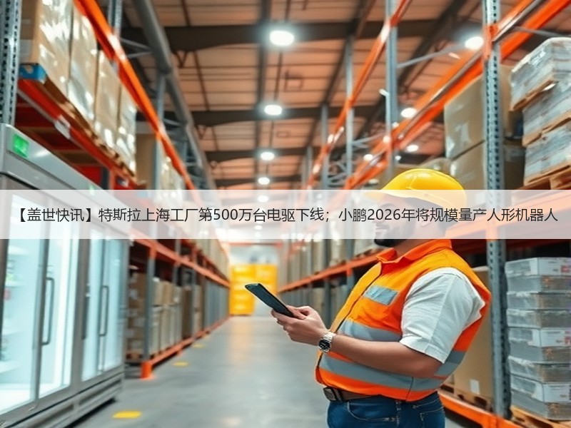 【盖世快讯】特斯拉上海工厂第500万台电驱下线；小鹏2026年将规模量产人形机器人