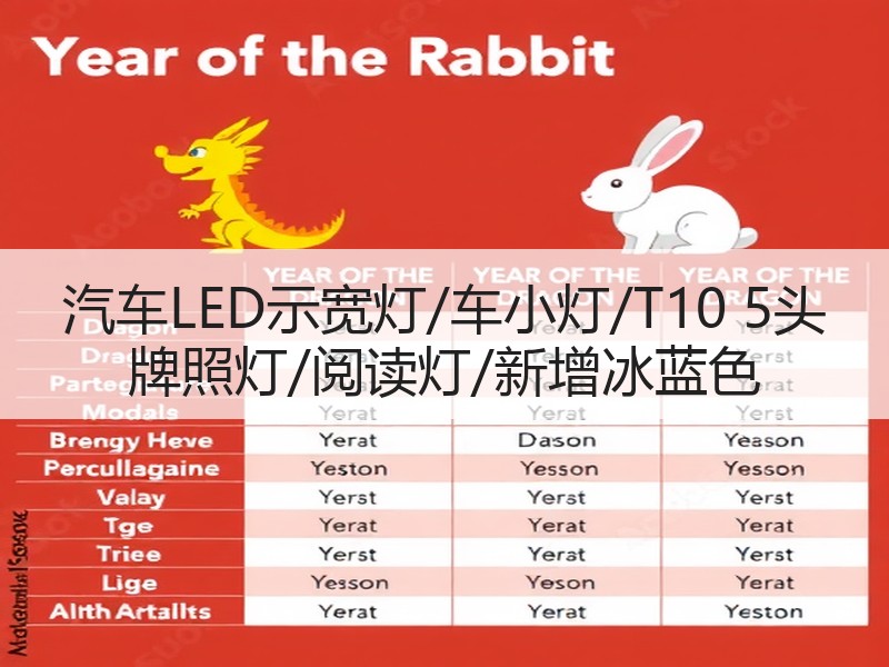汽车LED示宽灯/车小灯/T10 5头 牌照灯/阅读灯/新增冰蓝色