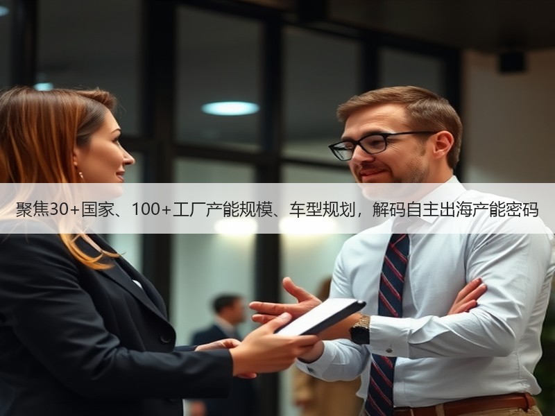聚焦30+国家、100+工厂产能规模、车型规划，解码自主出海产能密码