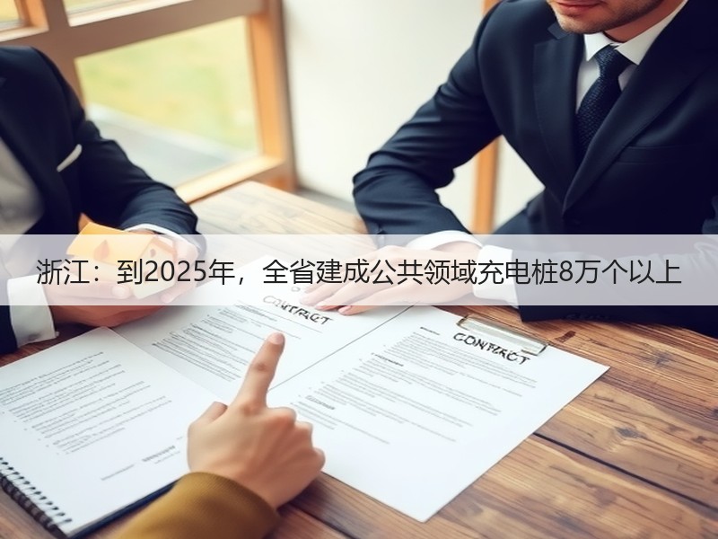 浙江:到2025年,全省建成公共领域充电桩8万个以上 浙江:到2025年,全省建成公共领域充电桩8万个以上