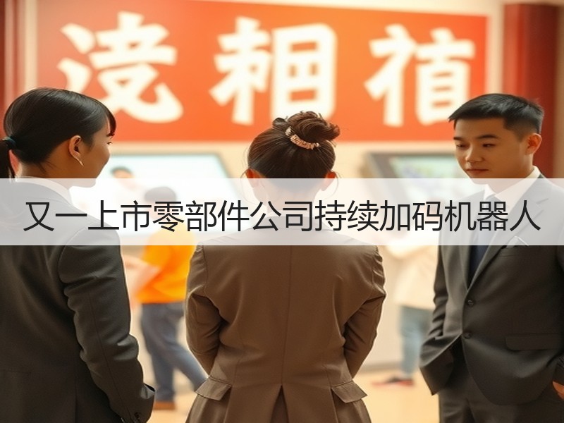又一上市零部件公司持续加码机器人 又一上市零部件公司持续加码机器人