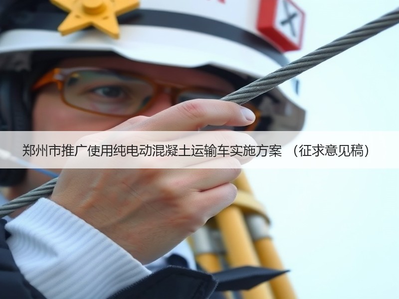 郑州市推广使用纯电动混凝土运输车实施方案 （征求意见稿）