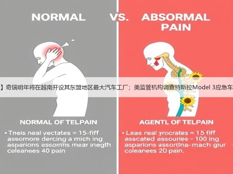 【国际快讯】奇瑞明年将在越南开设其东盟地区最大汽车工厂；美监管机构调查特斯拉Model 3应急车门解锁装置