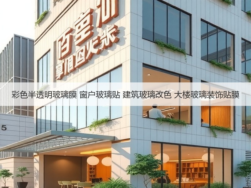 彩色半透明玻璃膜 窗户玻璃贴 建筑玻璃改色 大楼玻璃装饰贴膜