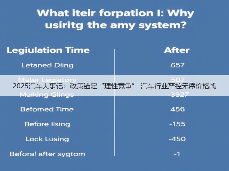 2025汽车大事记：政策锚定“理性竞争” 汽车行业严控无序价格战