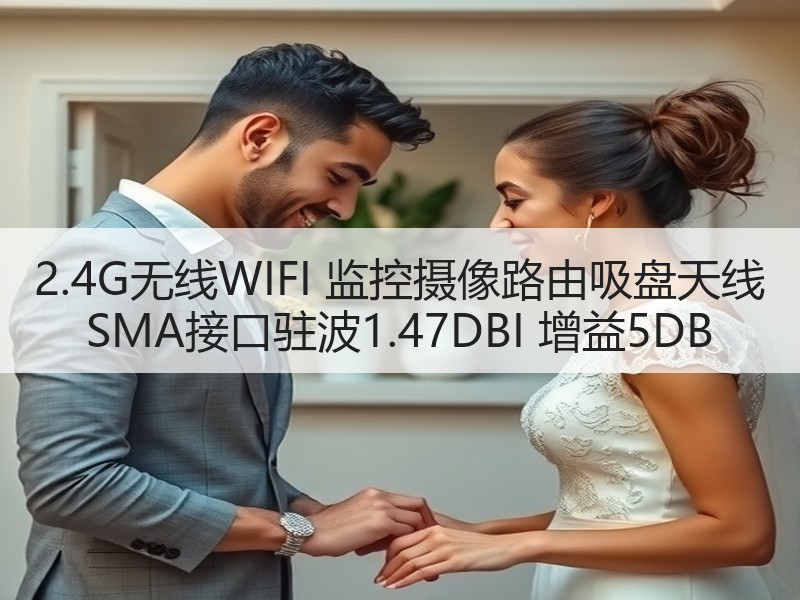 2.4G无线WIFI 监控摄像路由吸盘天线 SMA接口驻波1.47DBI 增益5DB