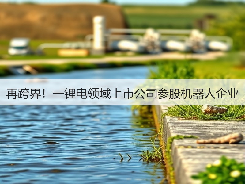 再跨界!一锂电领域上市公司参股机器人企业 再跨界!一锂电领域上市公司参股机器人企业