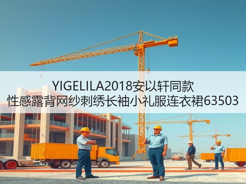 YIGELILA2018安以轩同款 性感露背网纱刺绣长袖小礼服连衣裙63503