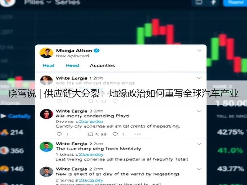 晓莺说 | 供应链大分裂：地缘政治如何重写全球汽车产业
