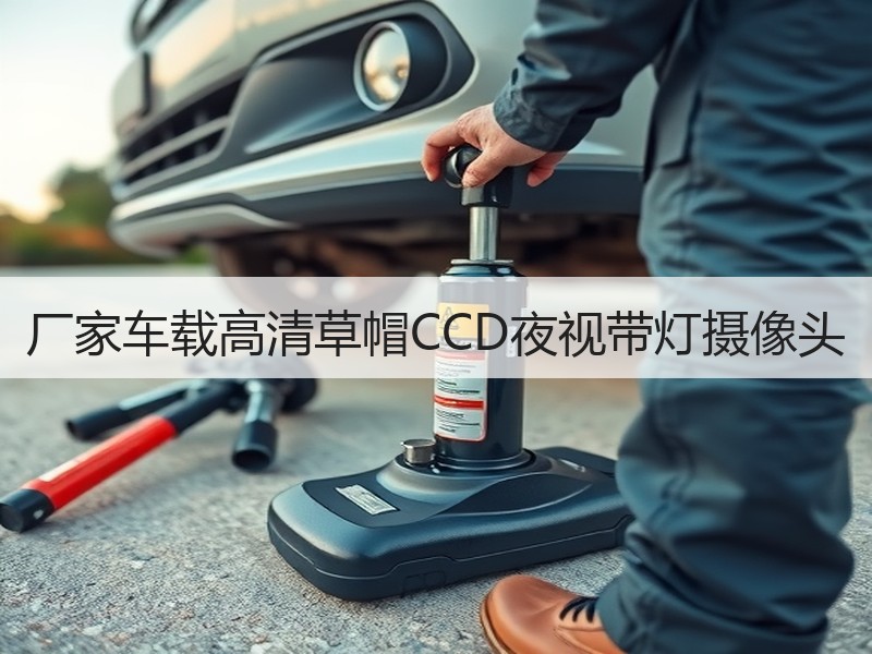 厂家车载高清草帽CCD夜视带灯摄像头