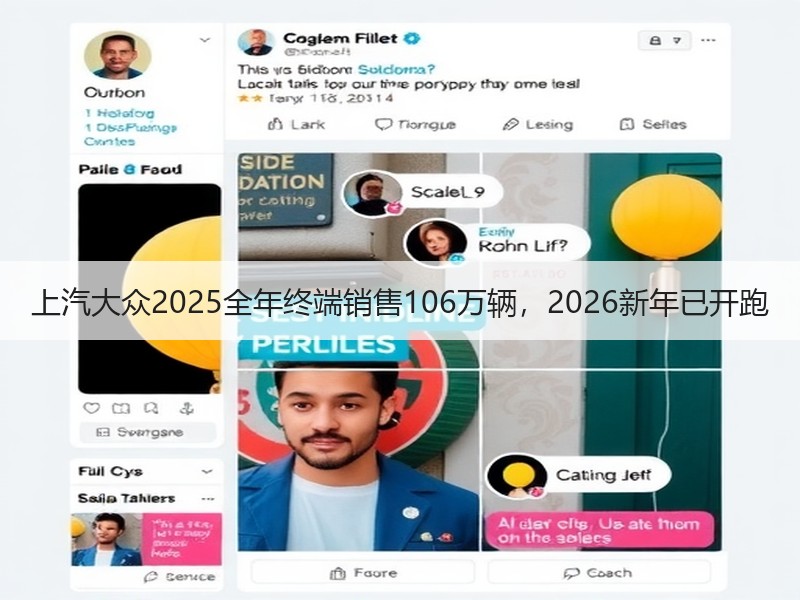 上汽大众2025全年终端销售106万辆，2026新年已开跑