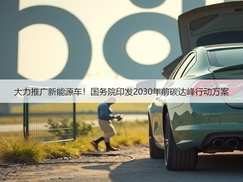 大力推广新能源车!国务院印发2030年前碳达峰行动方案 大力推广新能源车!国务院印发2030年前碳达峰行动方案