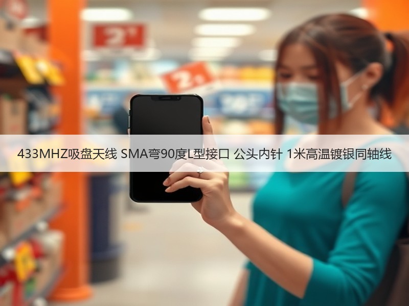 433MHZ吸盘天线 SMA弯90度L型接口 公头内针 1米高温镀银同轴线 433MHZ吸盘天线 SMA弯90度L型接口 公头内针 1米高温镀银同轴线